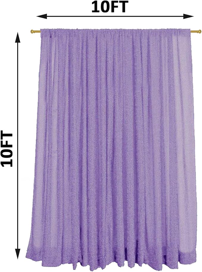 10x10FT Lavender Purple Metallic Sheer Spandex Backdrop, 1 Panel Glitter - Image 2