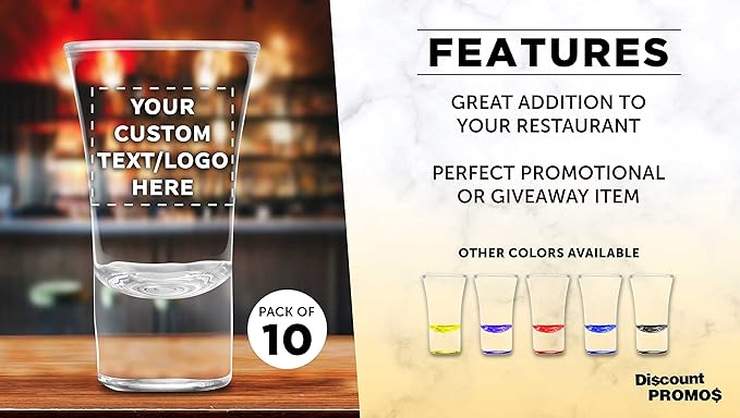Custom 2 oz. Lord Shooter Etched Shot Glasses, 10 pack, Personalized Text - Image 2
