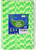 Paper Straws for Drinking Green Bamboo, 7.75" x 0.24" by LivesonGreen