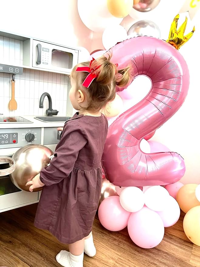 Big 40 Inch Pink Crown 2 Number Balloon Birthday Decoration, 2026 Pink Crown - Image 6