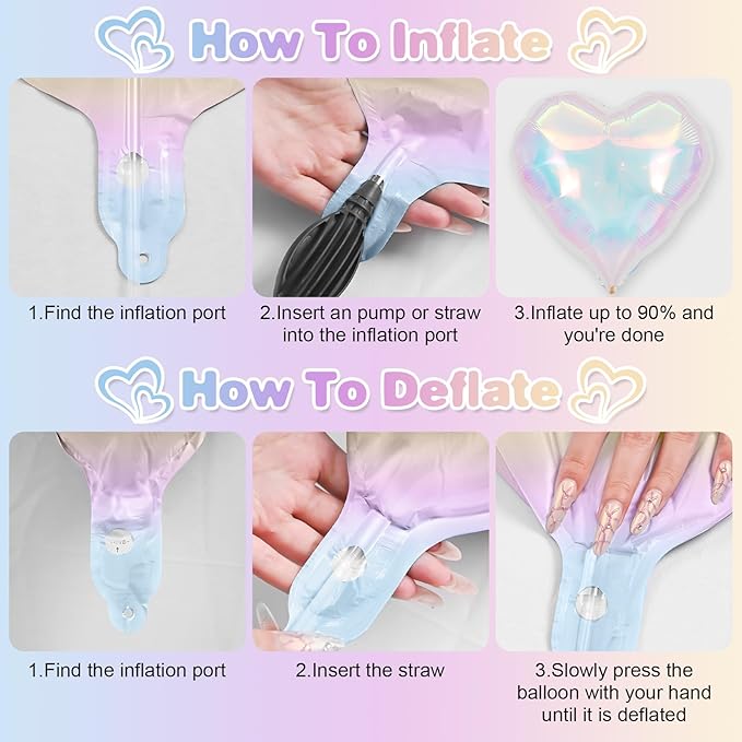 Iridescent Heart Balloons - Image 7