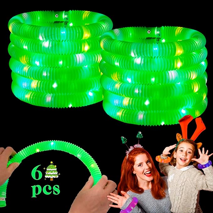 Green 6 Pack Light Up Party Favors Supplies, Bulk Glow Sticks Bracelet by Unknown