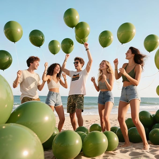 110pcs Olive Green Balloon 12 Inch, Olive Green Latex Balloons - Image 5