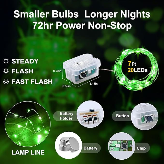 Aogist 24 Pack Fairy Lights 3 Modes 7ft 20 LED Waterproof, Battery Operated - Image 2