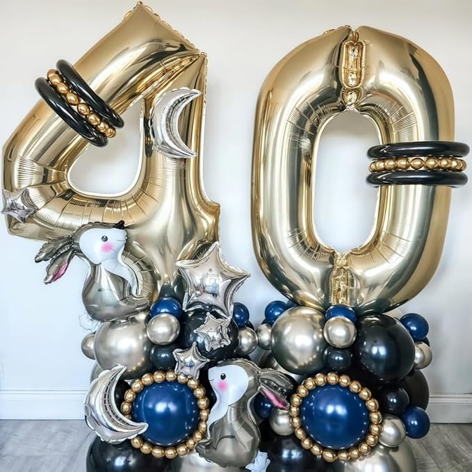 Champagne Gold 2 Balloon, 40 Inch Light Gold Number 2 Balloon Big Foil Mylar - Image 4