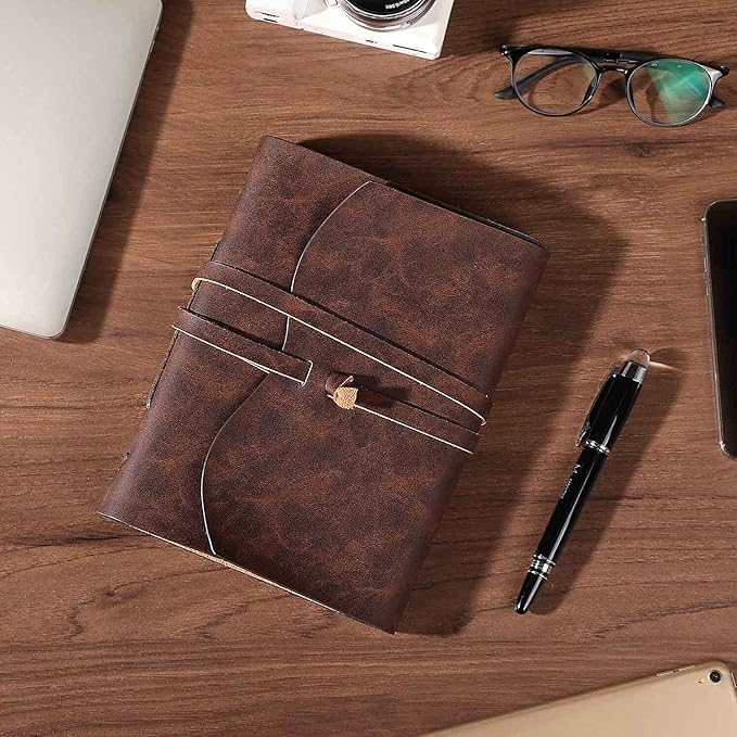 Leather Bound Journal for Men/Women, Rustic Vintage Handmade Large Writing - Image 4