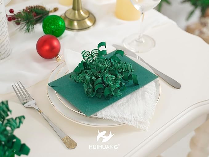 HUIHUANG Green Christmas Bows for Gift Wrapping Curly Gift Bow 5 inch x 8 - Image 8
