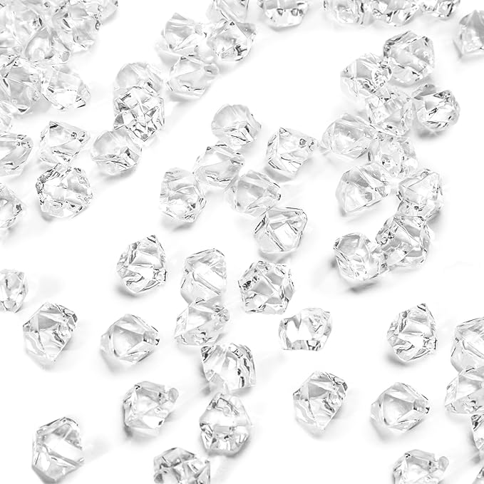 DomeStar 1050PCS Clear Fake Ice, Acrylic Fake Diamonds, Crushed Ice Rocks Clear by DOMESTAR
