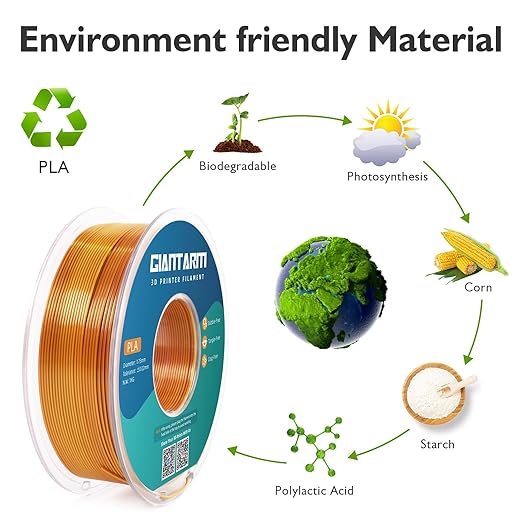 GIANTARM Dual Color PLA Filament, Silk PLA Filament 1.75mm +/-0.02mm, 1KG Spool - Image 6