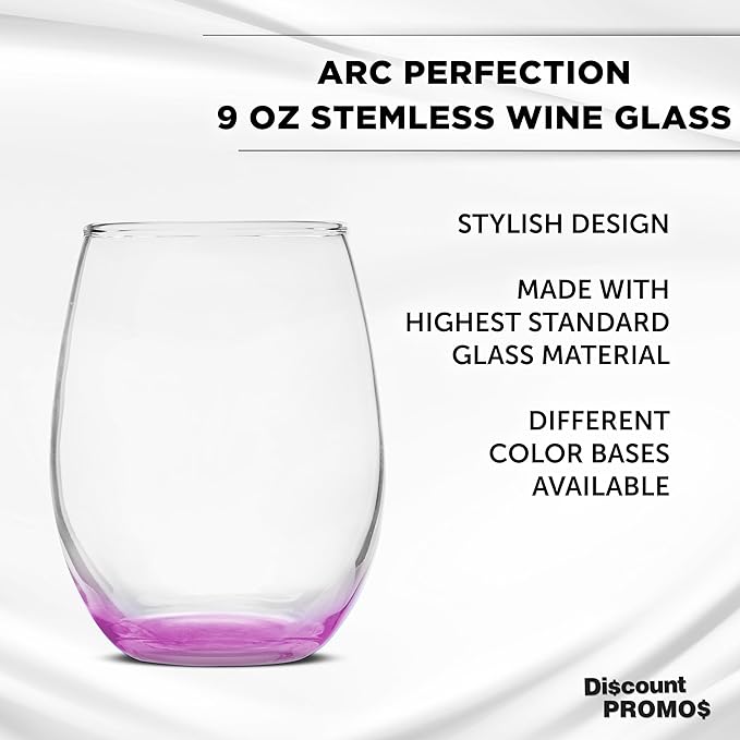 DISCOUNT PROMOS Stemless Wine Glass 9 oz. Set of 10, Bulk Pack - Image 3