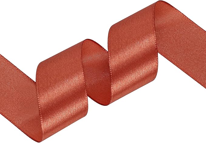 Copper Satin Ribbon 1 inch X Continuous 25 Yards, Single Face Polyester Ribbon - Image 2