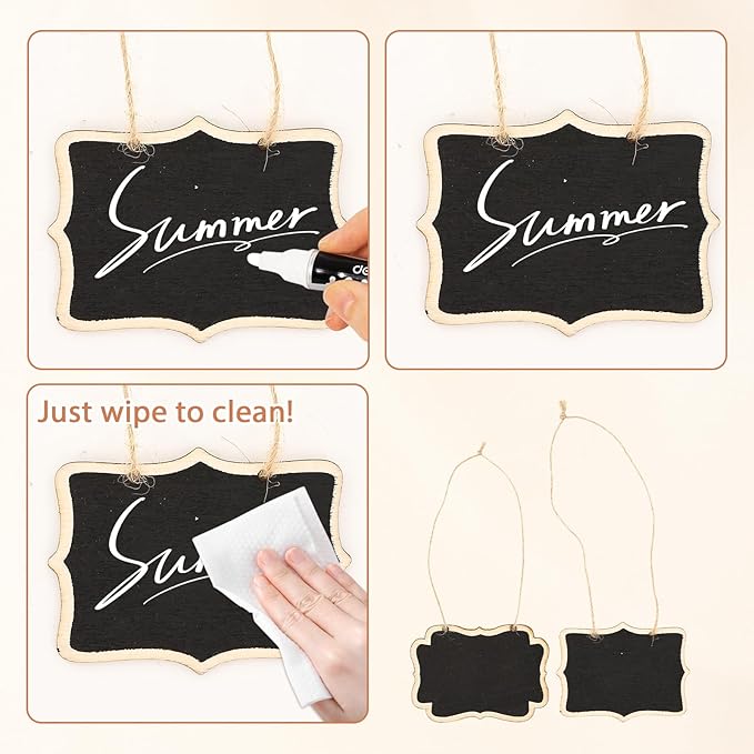 24 Pack Mini Wooden Chalkboard Signs - Image 3
