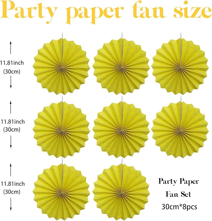 Yellow Party Decorations, Paper Decorations - Image 2
