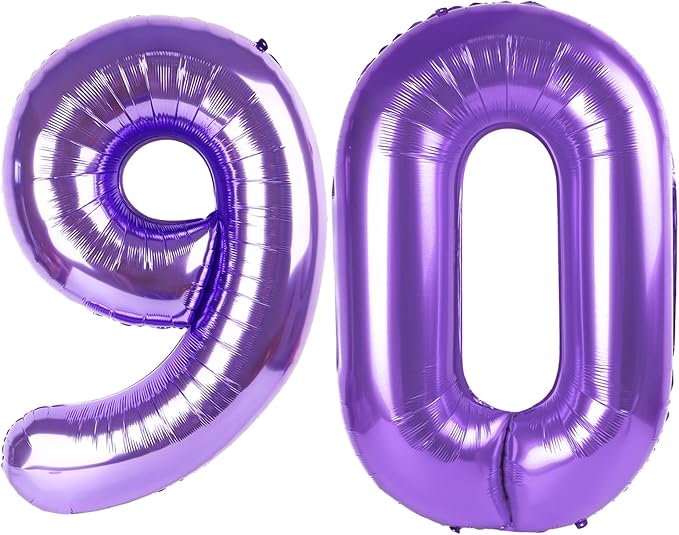 Purple 90 Number Balloon by Upgesy