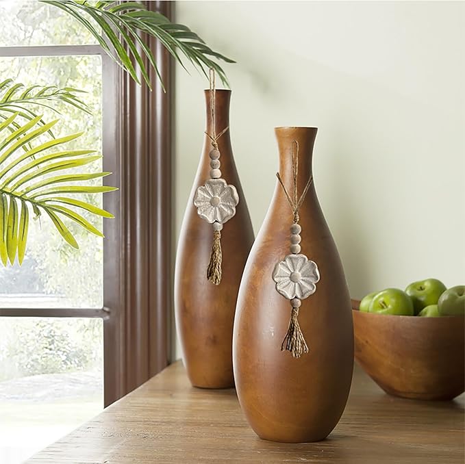 2pcs Carved Floral Tassels - Image 4