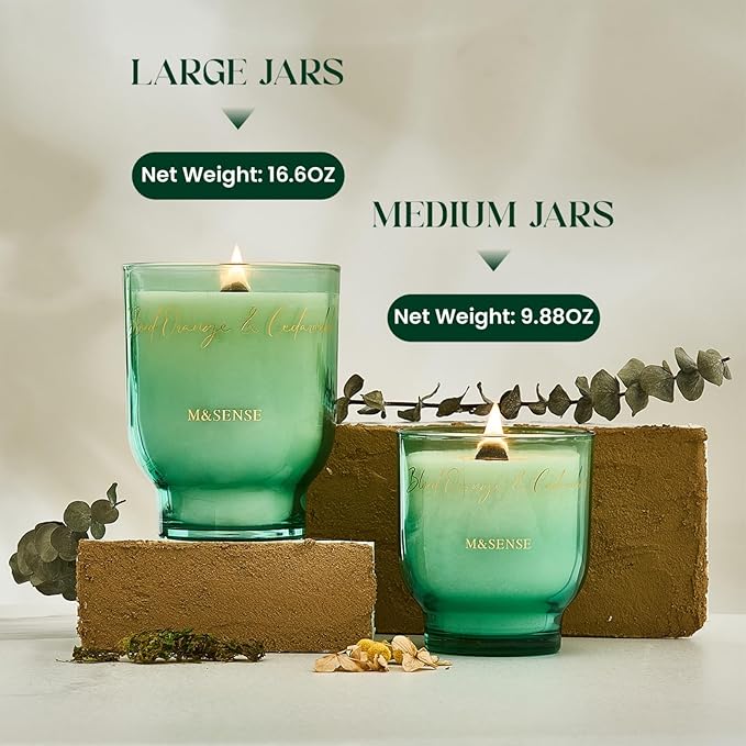 M&SENSE 9.88oz Natural Soy Wax Jar Candle - Image 6