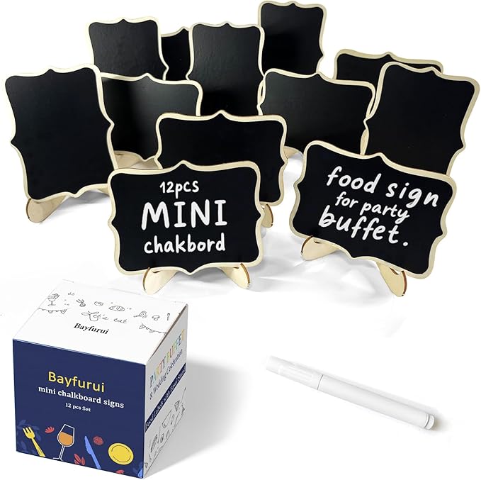 12pcs Mini Chalkboard Signs by Unknown