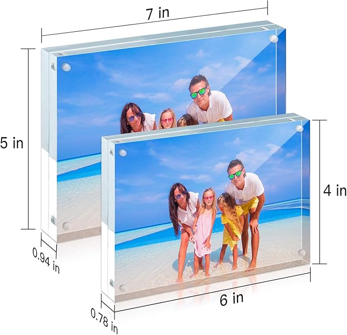 HELPLEX 6 Pack Acrylic Frame, 5x7&4x6 Combinations, 20% Thicker, 20-24mm Thick - Image 6