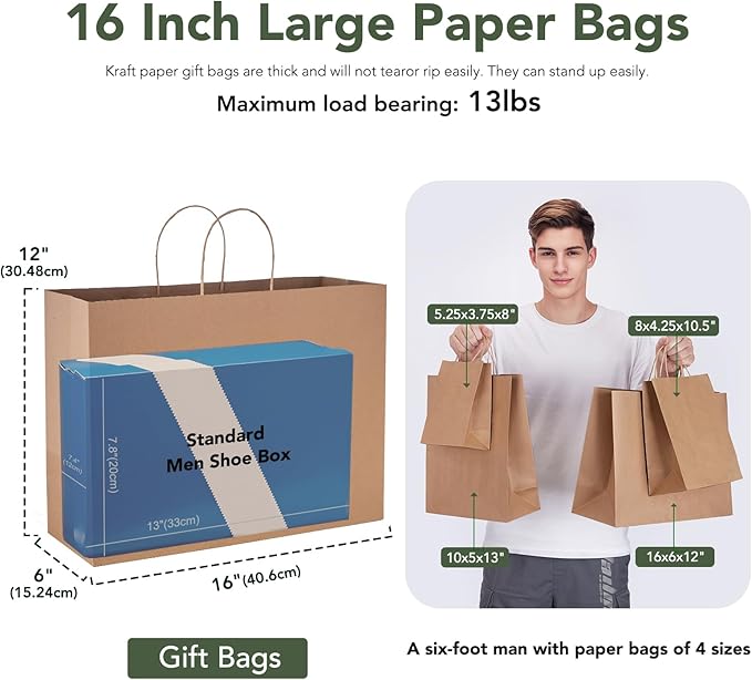 GSSUSA 16x6x12 Large Paper Bags - Image 2