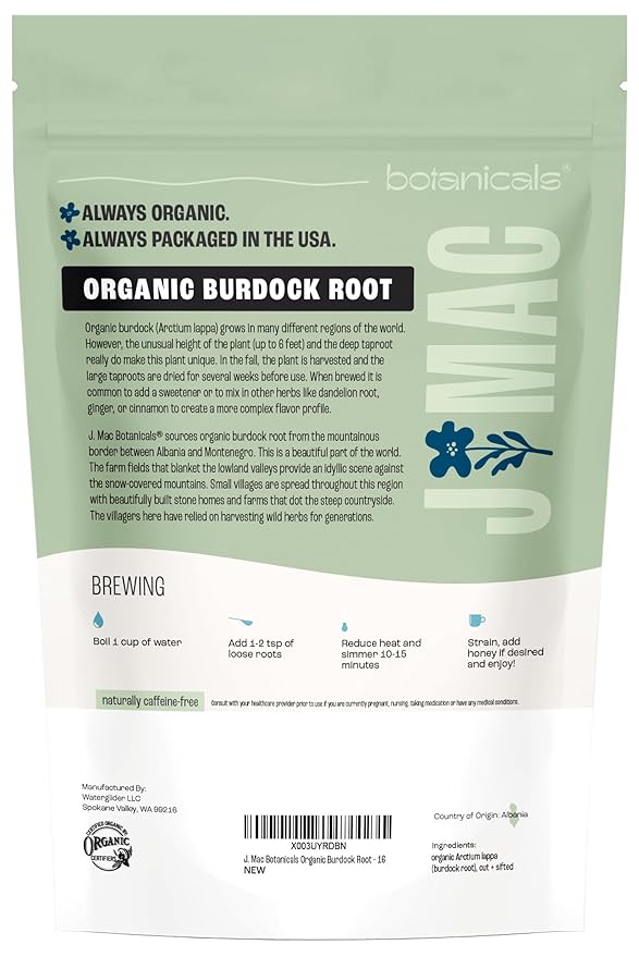 J Mac Botanicals, Organic Burdock Root Tea, Certified USDA Organic Burdock Root - Image 9