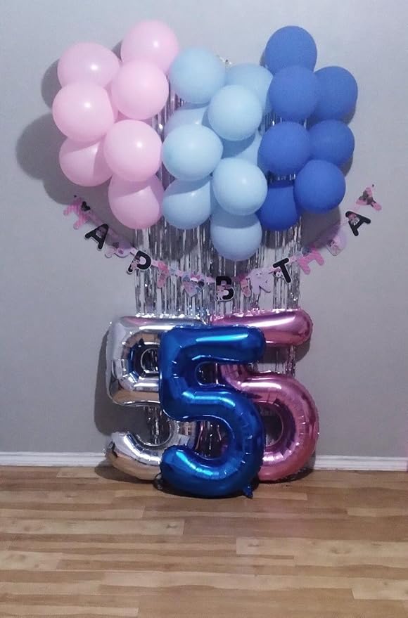 Night Blue 40 Inch Large Number 5 Birthday Balloon, 2025 Five 5th 15 25 35 50 - Image 4