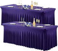 Wish Care 2 Pack Dark Purple Spandex Table Clothes by WishCare