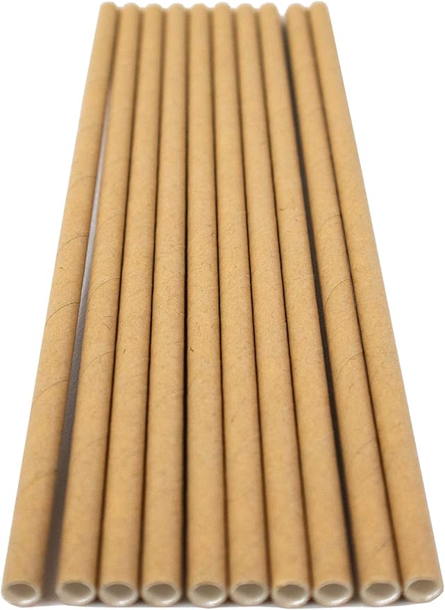 Pack of 900 Natural Kraft Biodegradable 4-Ply Paper Drinking Straws - Image 2