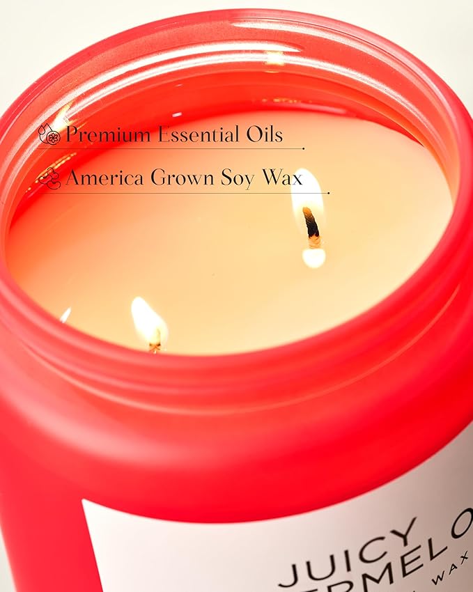 M&SENSE Juicy Watermelon Scented Candle, 19.4oz 110 Hours Clean Non Toxic - Image 4