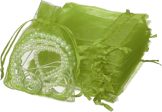 uxcell 50 Pcs Organza Gift Bags, 2.7x3.5 Inch Drawstring Pouches Jewelry Gift by uxcell
