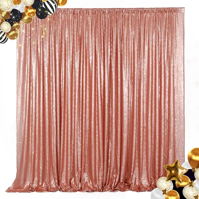 ShiDianYi Blush 8FTx10FT Sequin Backdrop, Sequined Party Backdrop by ShiDianYi