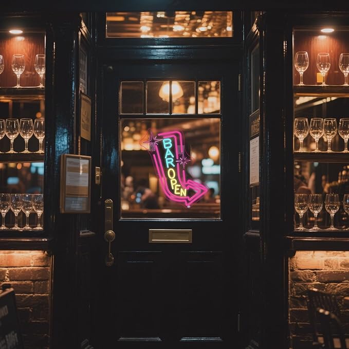 Lucunstar Bar Open Neon Sign, Colorful LED Bar - Image 4