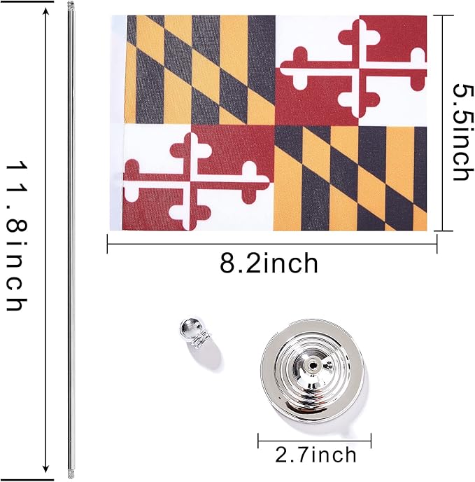 ZXvZYT 2 Pack American US Maryland flag USA Maryland MD State table flag - Image 2