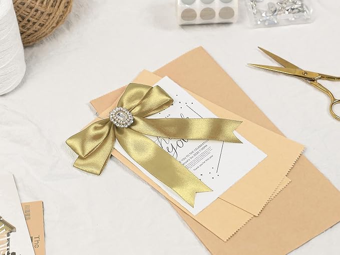 Light Gold Satin Ribbon 1 inch X Continuous 100 Yards, Single Face Polyester - Image 7
