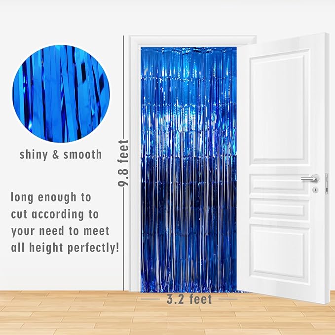 GOER 6.4 ft x 9.8 ft Metallic Tinsel Foil Fringe Curtains, Graduation - Image 6