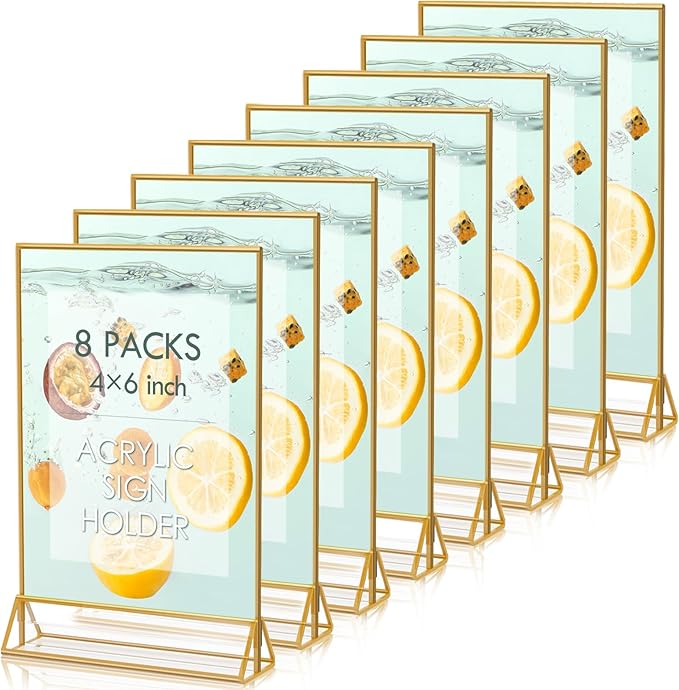 HOODO 8 Pack 4x6 Acrylic Table Number Holders by Unknown