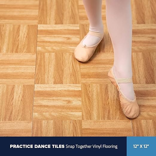 IncStores 3/8 Inch Thick Practice Dance Floor Tiles | Printed Plastic Dance - Image 2