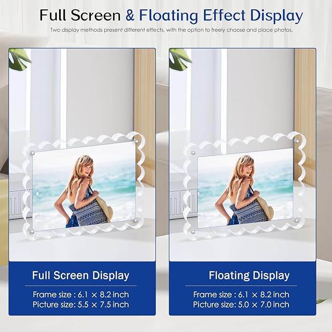 2Pack Acrylic Magnetic Photo Frame 5x7 Inch - Image 4
