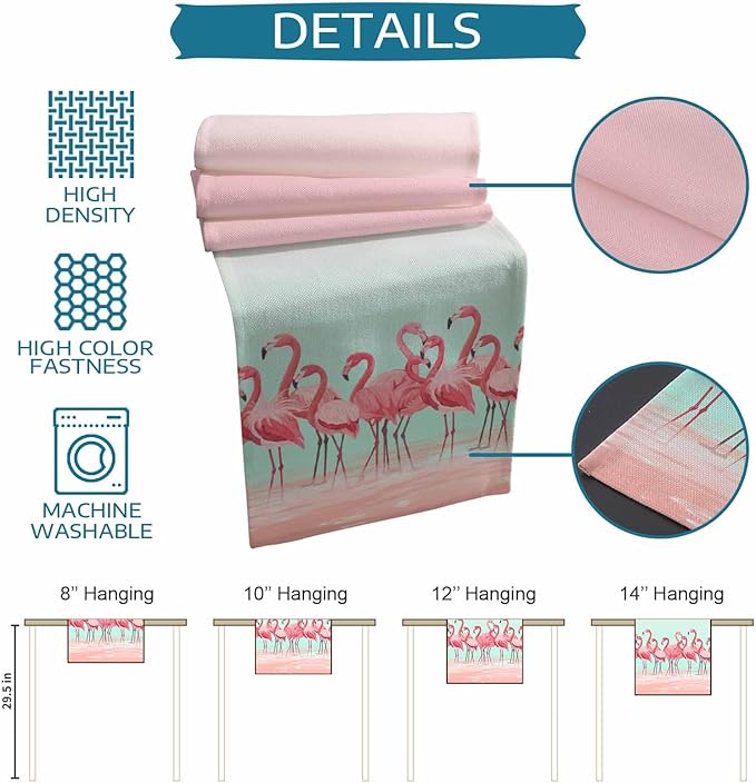 Tropical Flamingo Cotton Linen Table Runner - Image 7