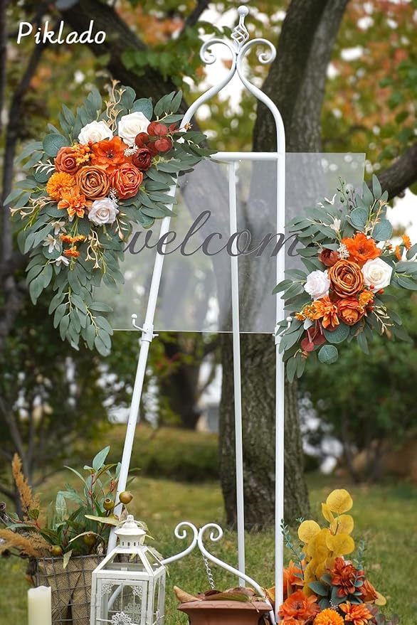 Faux Flower Swag Set of 2 for Wedding Welcome Signs Floral Swag Wedding - Image 3