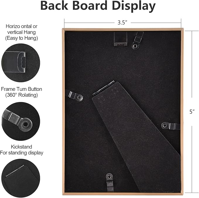 3.5x5 Picture Frames Gold - Image 4