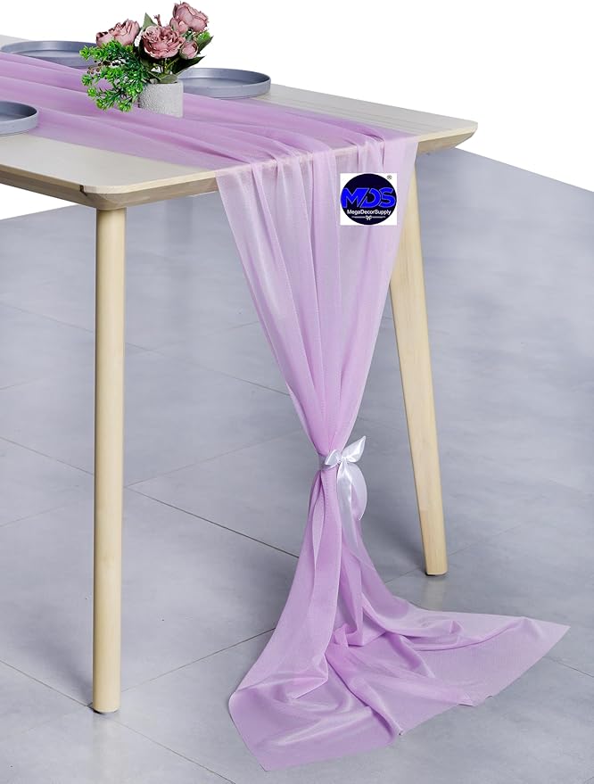 MDS 2 Pack 14ft Chiffon Table Runner 29 x 170 Inches Sheer Wedding Runner - Image 3