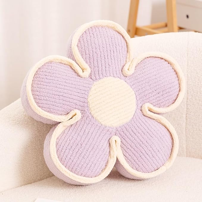 Flower Pillow, Soft Shaped Floor Cushion, Decorative Throw Pillow, Cute Seating by Kcvvcr