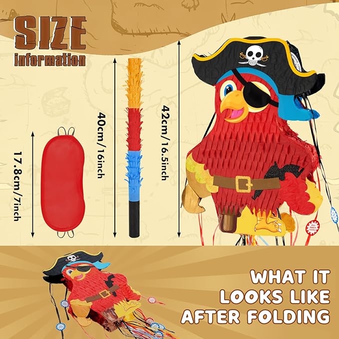 WERNNSAI Foldable Pirate Pinata - Image 3