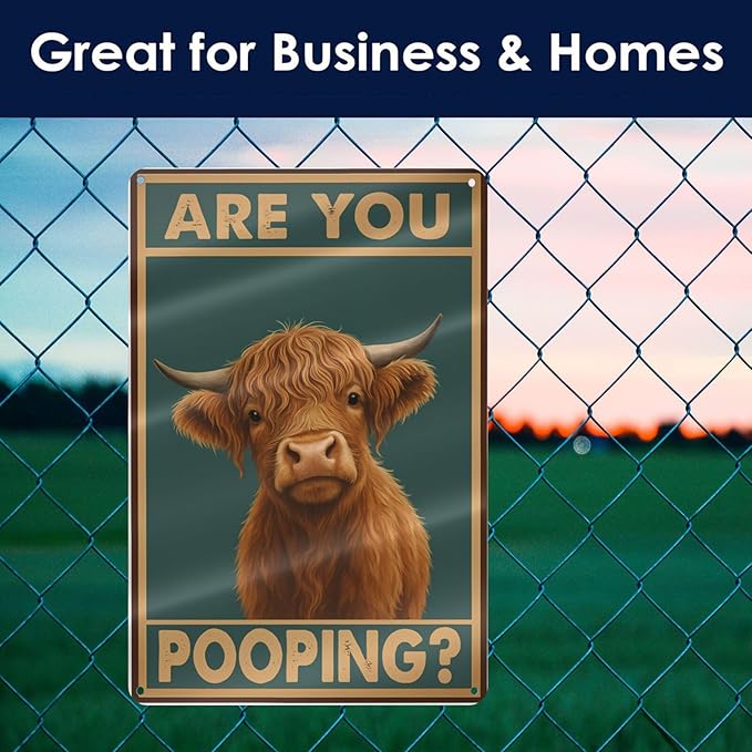 Funny Highland Cow Bathroom Sign - Image 6