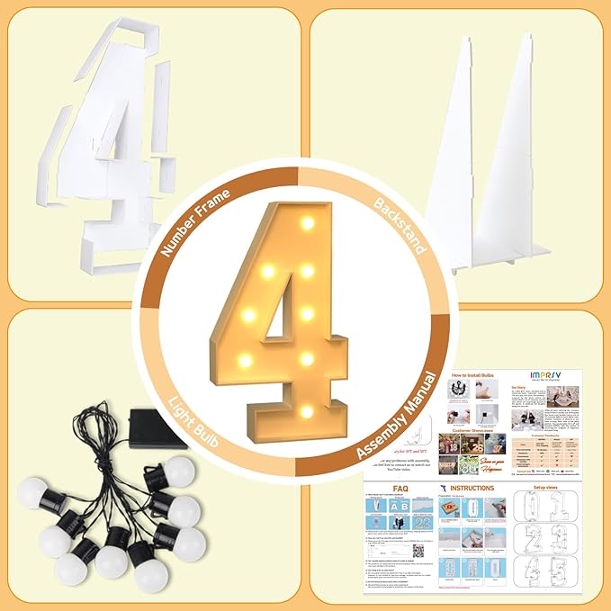 imprsv 3FT Marquee Numbers, Light Up Numbers - Image 4