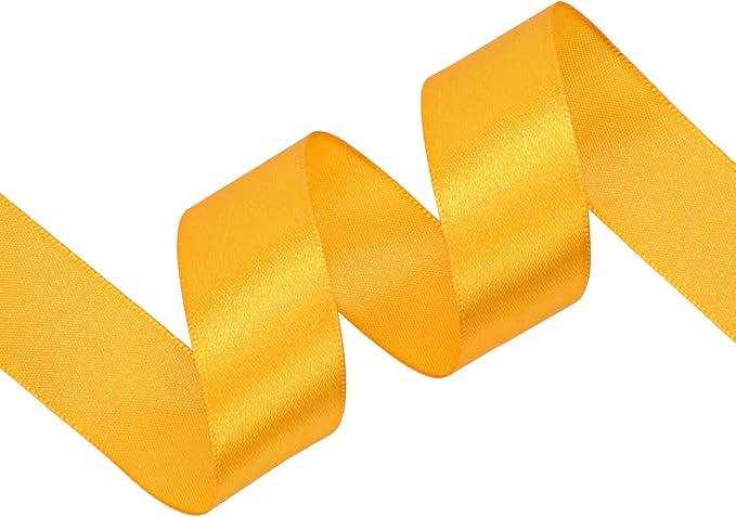 Yellow Satin Ribbon 1 inch X Continuous 50 Yards, Single Face Polyester Ribbon - Image 2
