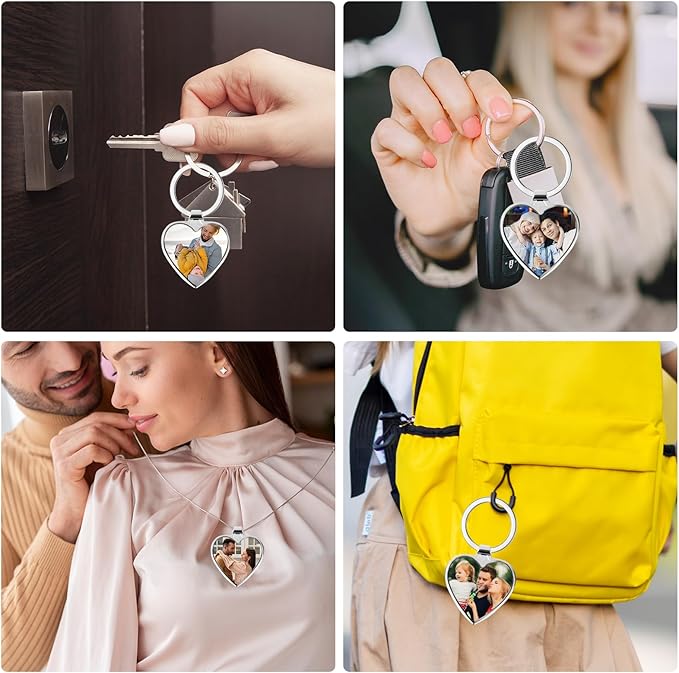 Custom Keychain with Picture, Personalized Photo Keychain with LOGO Text - Image 4