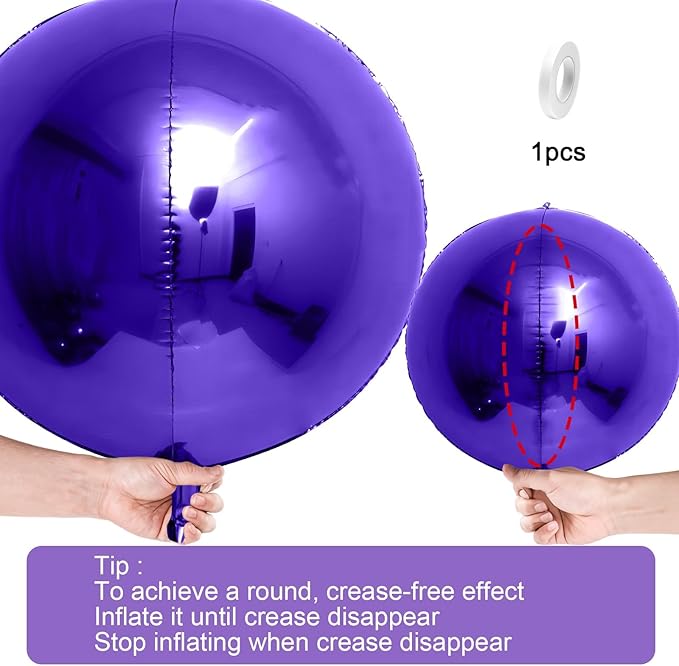 12Pcs Dark Purple Round Foil Balloons, Metallic Purple Foil Balloon - Image 7