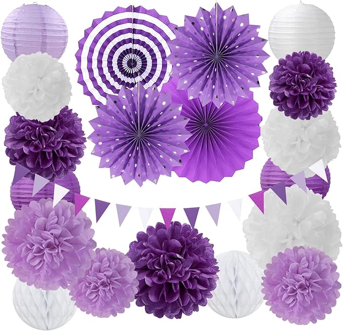 Lavender-Purple White Graduation Party Decorations by Burgleda