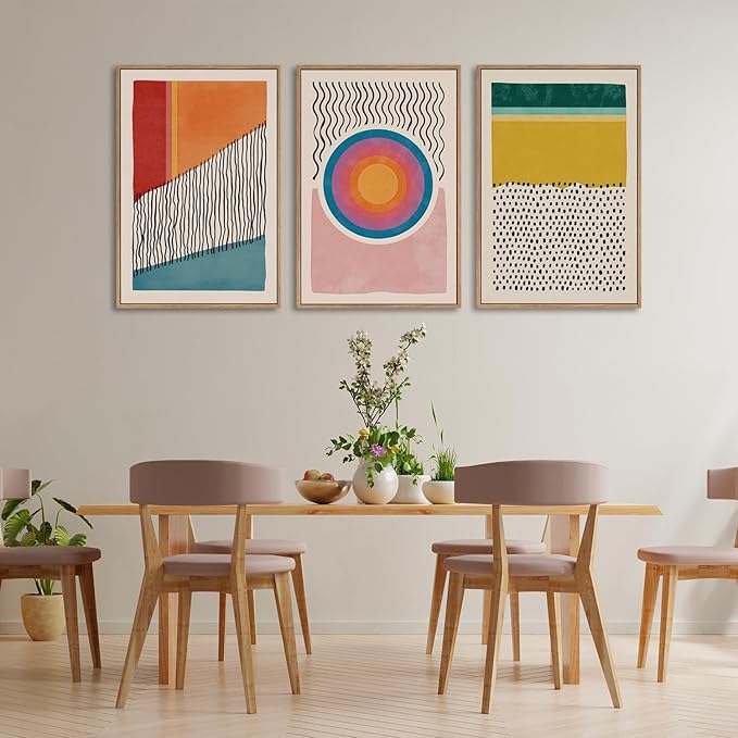 myusuar 3 Piece Large Modern Abstract Canvas Framed Wall Art - Image 5
